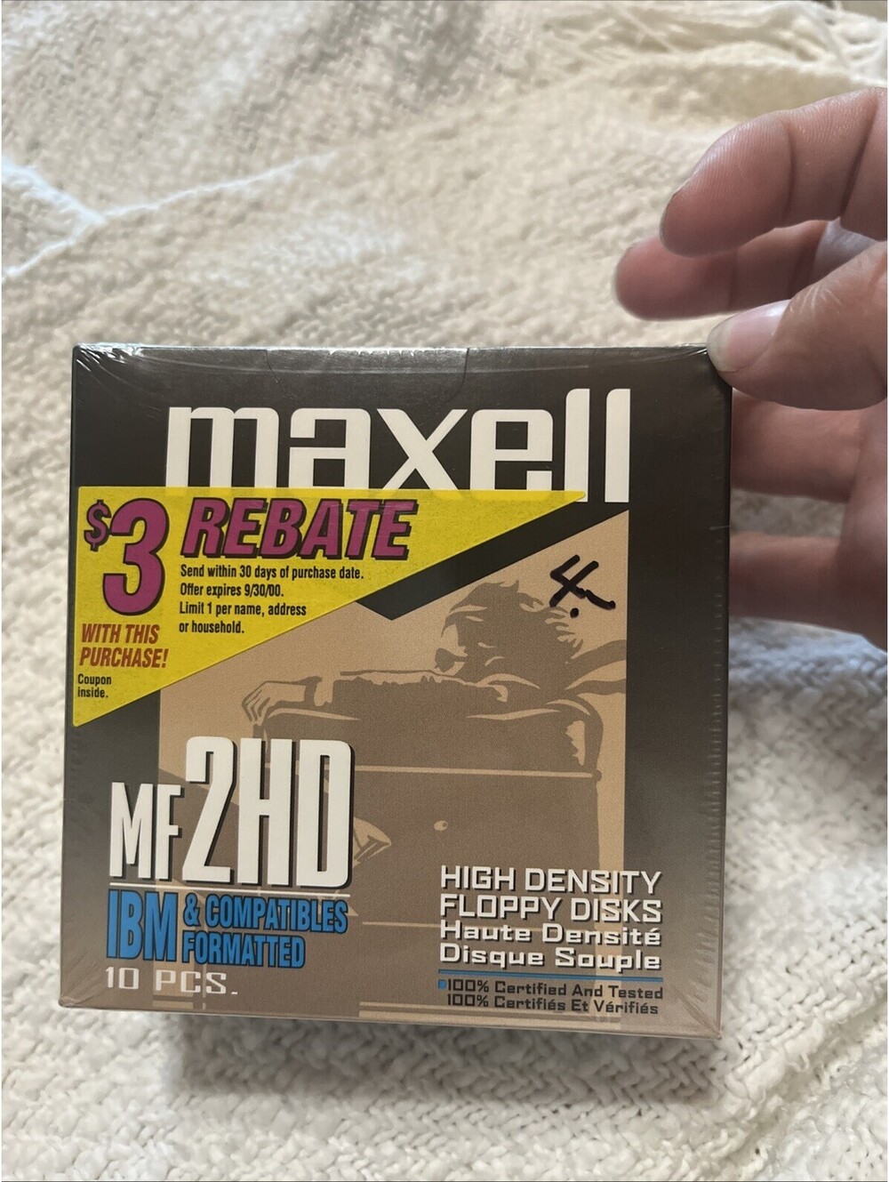 Vintage 1990s Maxell MF2HD 3.5 Floppy Disks 10 Pack Sealed 1.44MB IBM